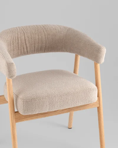 Стул обеденный Zubo с деревянными ножками, бежевый УТ000041730 Stool Group, /, ножки//, размеры - ***** фото 3