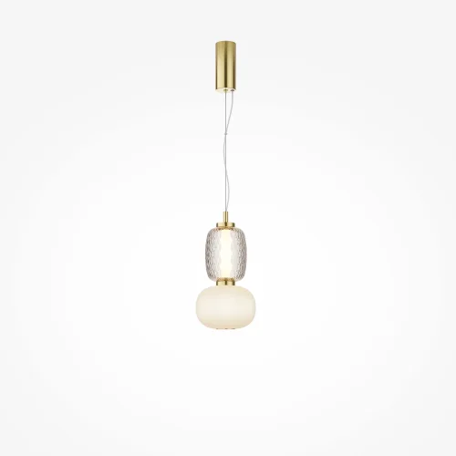 Светильник подвесной LED Pattern MOD267PL-L18G3K Maytoni белый прозрачный 1 лампа, основание золотое в стиле современный арт-деко  фото 4