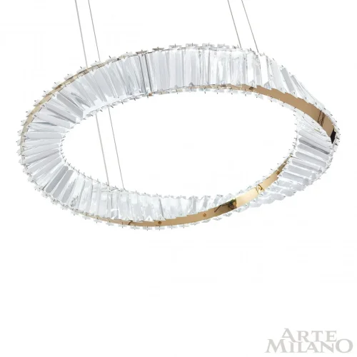 Люстра подвесная LED с пультом AM-Venezia 318311/D600 GD Arte Milano прозрачная на 1 лампу, основание золотое в стиле современный кольца с пультом фото 10