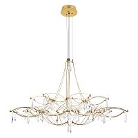 Люстра подвесная ЛЕД Мира / Mira 10590/1000 Gold Asfour LOFT IT прозрачная на 1 лампу, основание золотое в стиле арт-деко капли