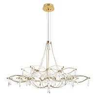 Люстра подвесная ЛЕД Мира / Mira 10590/1000 Gold Asfour LOFT IT прозрачная на 1 лампу, основание золотое в стиле арт-деко капли