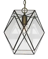Светильник подвесной Shatir 1628-1P Favourite прозрачный 1 лампа, основание античное бронза в стиле кантри 