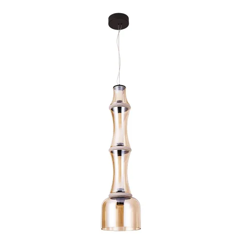 Светильник подвесной LED Volturn 1243/17 SP-30 Divinare янтарный на 1 лампу, основание чёрное в стиле лофт современный 