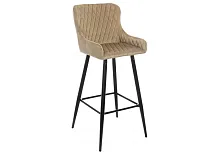 Барный стул Mint темно-бежевый 11536 Woodville, бежевый/велюр, ножки/металл/чёрный, размеры - ****450*490