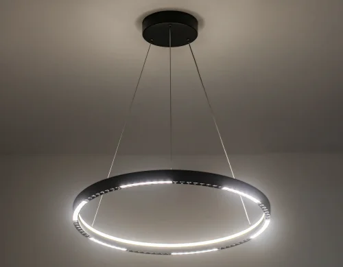 Светильник подвесной LED FL5852 Ambrella light чёрный 1 лампа, основание чёрное в стиле хай-тек модерн кольца фото 3