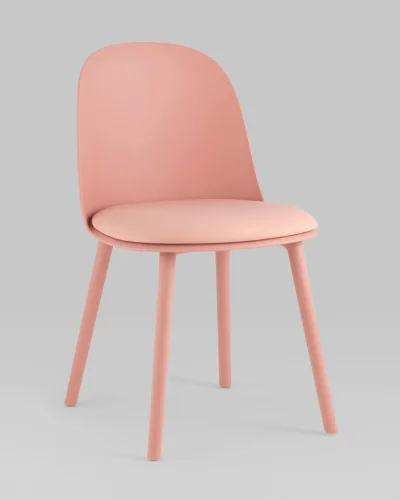 Стул Fog с подушкой, пластик пыльно-розовый УТ000036898 Stool Group, розовый/экокожа, ножки/пластик/розовый, размеры - *800***450*520