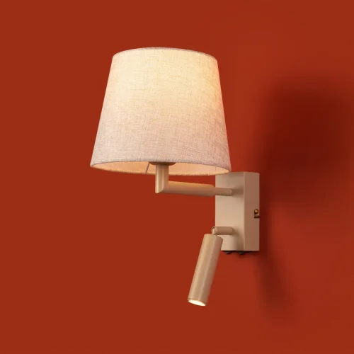 Бра с выключателем Butler FR2057WL-L5BG Freya бежевый на 1 лампу, основание бежевое в стиле классический американский кантри фото 8