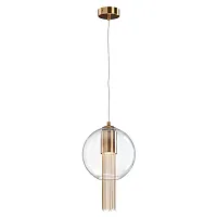 Светильник подвесной Flusso P095PL-01BZ Maytoni прозрачный 1 лампа, основание бронзовое в стиле современный 