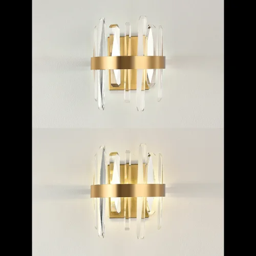 Бра LED LAMPS 81116/1W Natali Kovaltseva прозрачный на 1 лампа, основание золотое в стиле современный  фото 2