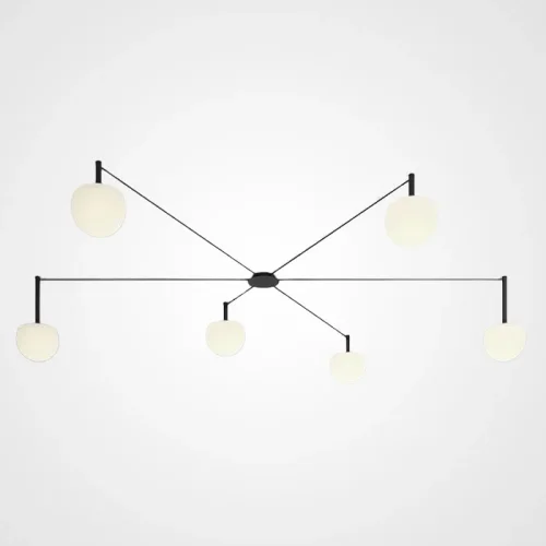 Люстра потолочная RANGEL L6 213693-26 ImperiumLoft белая на 6 ламп, основание чёрное в стиле современный  Люстра потолочная RANGEL L6 213693-26 ImperiumLoft белая на 6 ламп, основание чёрное в стиле современный