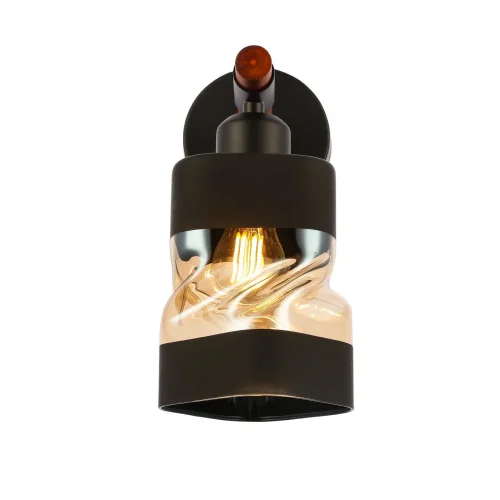Бра Abiritto SLE114401-01 Evoluce чёрный янтарный на 1 лампа, основание чёрное в стиле современный  фото 4