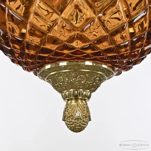 Светильник подвесной 5680/18 G Amber/M-1F Bohemia Ivele Crystal янтарный 3 лампы, основание золотое в стиле классический  фото 5