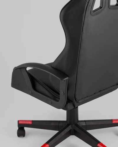 Кресло спортивное TopChairs Warden, черно-красный УТ000039484 Stool Group, чёрный/экокожа, ножки/полимер/чёрный, размеры - 1145*1245***500*470 фото 9