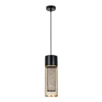 Светильник подвесной Castello A7068SP-1GO Arte Lamp чёрный золотой на 1 лампу, основание чёрное в стиле лофт современный 
