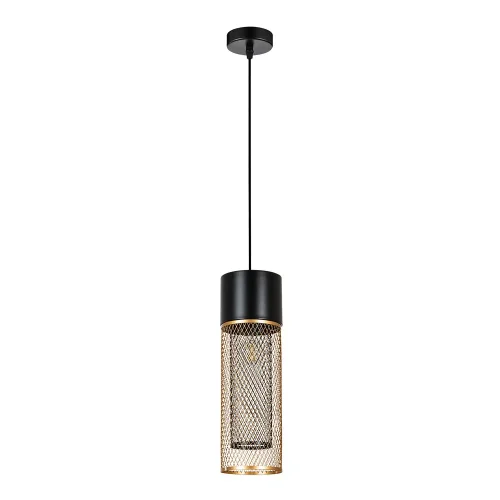 Светильник подвесной Castello A7068SP-1GO Arte Lamp золотой чёрный на 1 лампу, основание чёрное в стиле лофт современный 