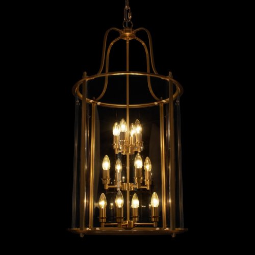 Светильник подвесной Lighthouse 10456/12 AB LOFT IT прозрачный на 12 ламп, основание бронзовое в стиле классический арт-деко фото 8 Светильник подвесной Lighthouse 10456/12 AB LOFT IT прозрачный на 12 ламп, основание бронзовое в стиле классический арт-деко фото 8