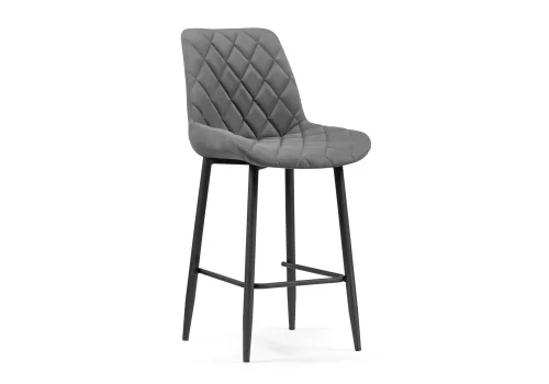 Полубарный стул Баодин К Б/К темно-серый / черный 517163 Woodville, серый/велюр, ножки/металл/чёрный, размеры - ****500*560