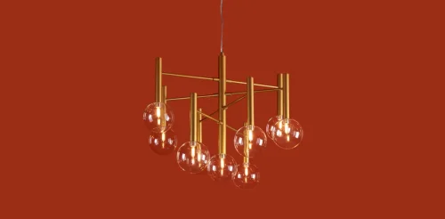 Люстра подвесная Luce FR5584CL-L45G Freya прозрачная на 9 ламп, основание золотое в стиле современный фото 6 Люстра подвесная Luce FR5584CL-L45G Freya прозрачная на 9 ламп, основание золотое в стиле современный фото 6