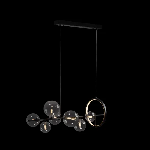 Светильник подвесной Molecule 10023/900 LOFT IT прозрачный 7 ламп, основание чёрное в стиле современный шар фото 2