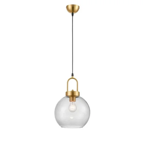 Светильник подвесной Cloe VL5414P11 Vele Luce серый чёрный на 1 лампу, основание золотое в стиле современный шар