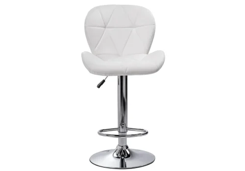 Барный стул Trio 1 white 11877 Woodville, белый/экокожа, ножки/металл/хром, размеры - *1120***470*500 фото 3