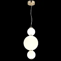 Светильник подвесной LED LAMPS 81100/3C GOLD WHITE Natali Kovaltseva белый 1 лампа, основание золотое в стиле современный шар
