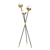 Торшер Caracas Tripod Floor Lamp 102220-22 ImperiumLoft белый на 3 лампы, основание латунь в стиле современный 