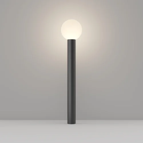 Парковый светильник Bold O598FL-01B Maytoni уличный IP54 чёрный 1 лампа, плафон белый в стиле современный хай-тек E27 фото 3