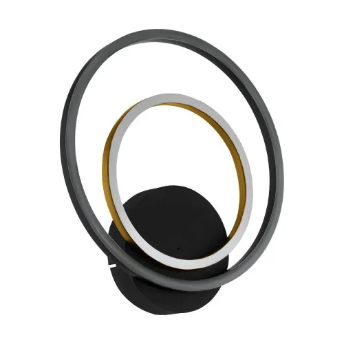 Бра LED Lanacera 390088 Eglo чёрный на 1 лампу, основание чёрное в стиле современный кольца Бра LED Lanacera 390088 Eglo чёрный на 1 лампу, основание чёрное в стиле современный кольца
