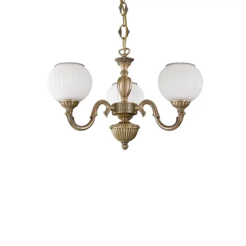 Люстра подвесная  L 9250/3 Reccagni Angelo белая на 3 лампы, основание античное бронза в стиле классический  фото 2