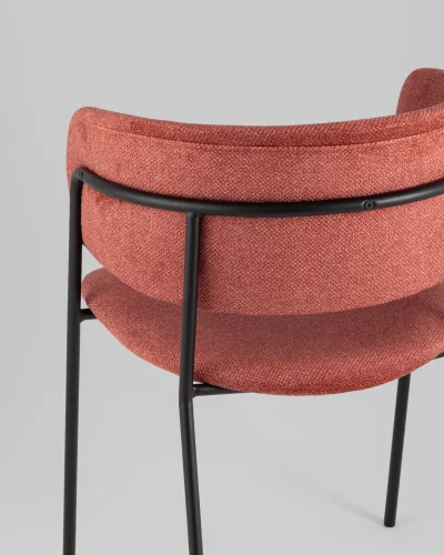 Кресло Нэлли New, буклированный велюр терракотовый УТ000039979 Stool Group, терракотовый/букле, ножки/металл/чёрный, размеры - ***** фото 6