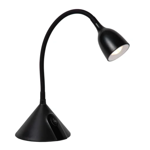 Настольная лампа офисная LED Milo 18673/03/30 Lucide чёрная 1 лампа, основание чёрное металл в стиле современный  фото 3