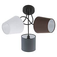 Люстра потолочная  ALMEIDA 95192 Eglo коричневая на 3 лампы, основание чёрное в стиле современный 