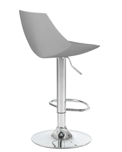 Стул барный 3000-LM ROCKY, цвет сиденья серый, цвет основания хром Dobrin, серый/экокожа, ножки/металл/хром, размеры - 830*1040***380*480 фото 4