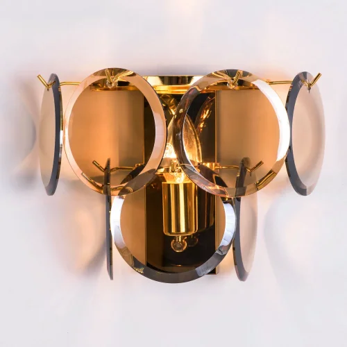 Бра Chloe 7566/01 AP-1 Divinare янтарный на 1 лампа, основание золотое в стиле современный  фото 2