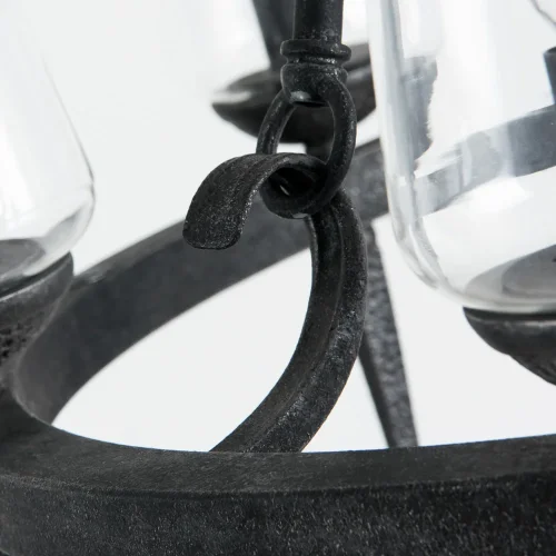 Люстра подвесная Stefan A1722SP-6BA Arte Lamp прозрачная на 6 ламп, основание чёрное в стиле замковый  фото 4