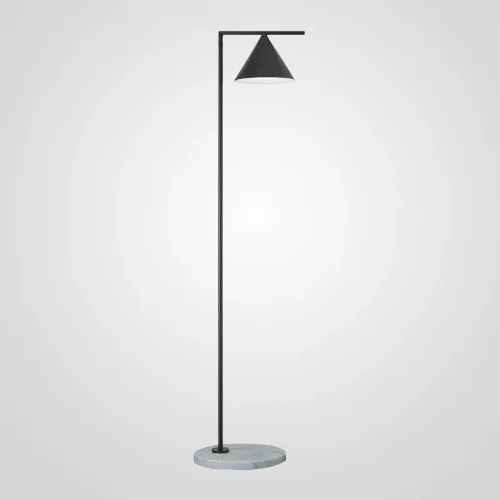 Торшер Flos Captain Flint Cone floor lamp Капитан Флинт 123685-22 ImperiumLoft чёрный на 1 лампу, основание белое в стиле арт-деко современный 