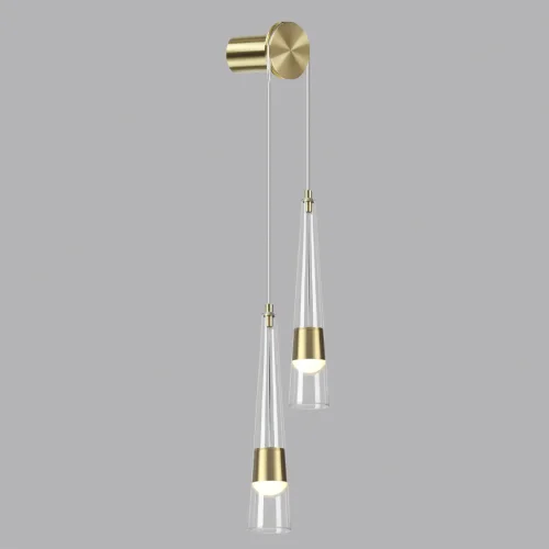 Бра LED Lump 5043/24WL Odeon Light прозрачный на 1 лампа, основание золотое в стиле современный трубочки фото 4