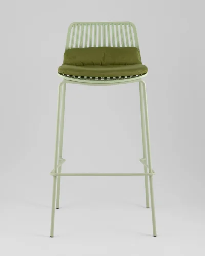 Стул барный Louran с подушкой, зелёный УТ000040191 Stool Group, зелёный/экокожа, ножки/металл/зелёный, размеры - *****