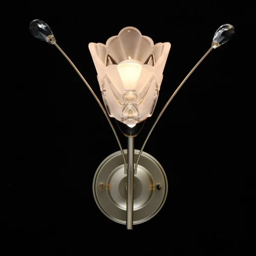 Бра Подснежник 294026301 MW-Light белый на 1 лампа, основание золотое матовое золото в стиле флористика  фото 3