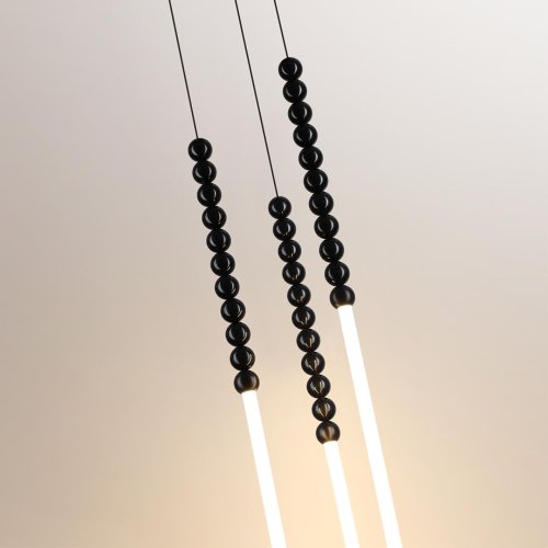 Светильник подвесной LED Monella 7149/33L Odeon Light чёрный на 2 лампы, основание чёрное в стиле современный классический каскад бусы фото 5