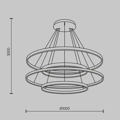 Люстра подвесная LED Rim MOD058PL-L174BSK Maytoni латунь на 1 лампу, основание латунь в стиле современный кольца фото 11