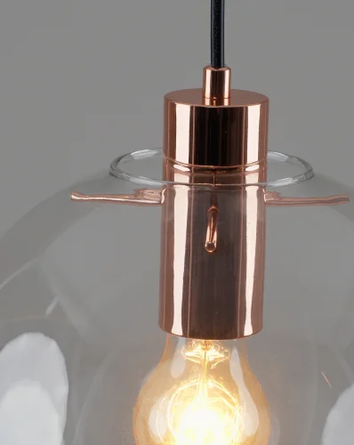 Светильник подвесной Aurora V11542-1P Moderli прозрачный на 1 лампу, основание розовое золотое в стиле современный лофт фото 5
