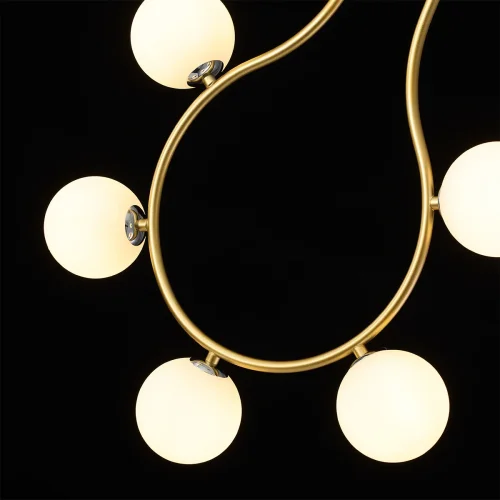 Светильник подвесной Collar 5621/5 Lumion белый 5 ламп, основание матовое золото в стиле современный шар фото 2