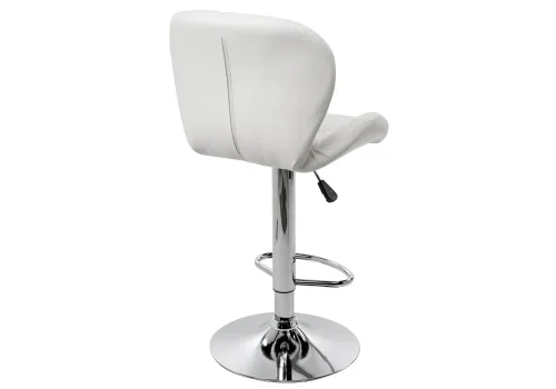 Барный стул Trio 1 white 11877 Woodville, белый/экокожа, ножки/металл/хром, размеры - *1120***470*500 фото 4