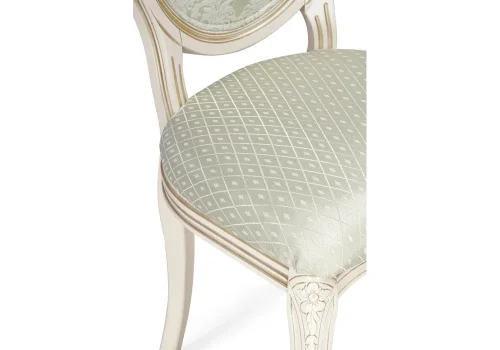 Деревянный стул Инои soprano pearl / ромб / бежевое золото 543592 Woodville, белый/ткань, ножки/массив бука дерево/белый, размеры - ****520*540 фото 6