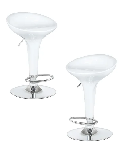 Стул барный набор 2 шт. SET-2 1004-LM BOMBA, цвет сиденья белый, цвет основания хром Dobrin, /полимер, ножки/металл/хром, размеры - 660*880***430*360 Стул барный набор 2 шт. SET-2 1004-LM BOMBA, цвет сиденья белый, цвет основания хром Dobrin, /полимер, ножки/металл/хром, размеры - 660*880***430*360