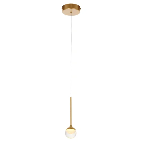 Светильник подвесной LED Kollins MR1060-1PL MyFar прозрачный 1 лампа, основание золотое в стиле современный хай-тек  фото 2