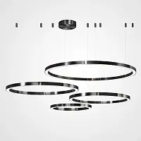 Люстра подвесная CRUISE BLACK D40+60+80+100 219694-23 ImperiumLoft белая на 4 лампы, основание чёрное в стиле современный лофт минимализм 