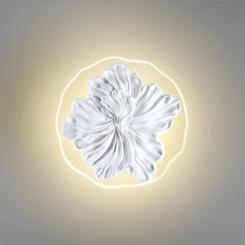 Бра LED Fiore 6614/8WL Odeon Light белый на 1 лампа, основание белое в стиле современный отражённый свет фото 5